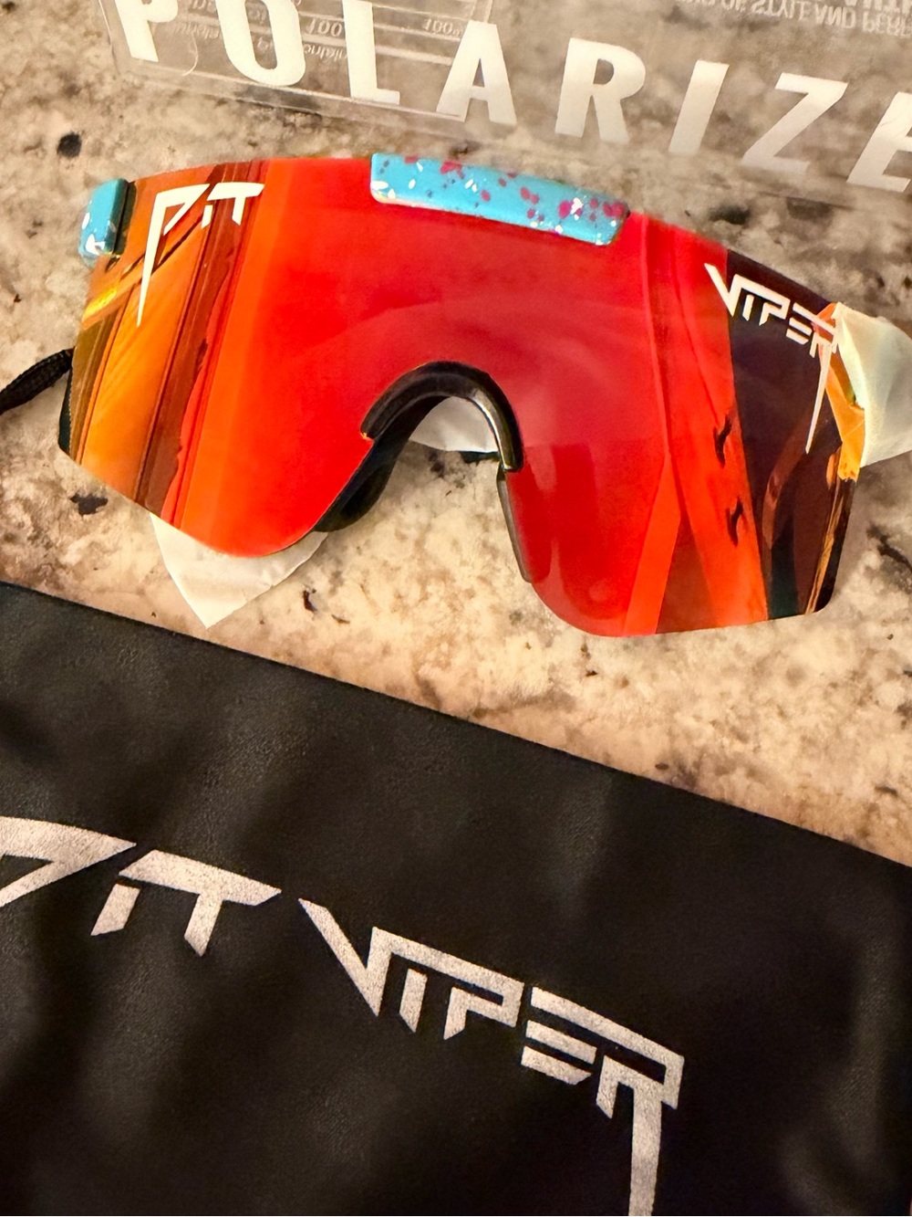 Viper Red Mirrored Sports Shield Sunglasses kids 1/4y